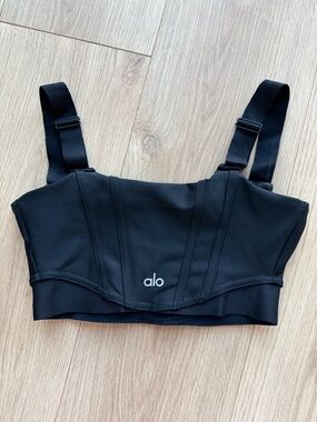 ALO Yoga Black Structured Sports Bra Top